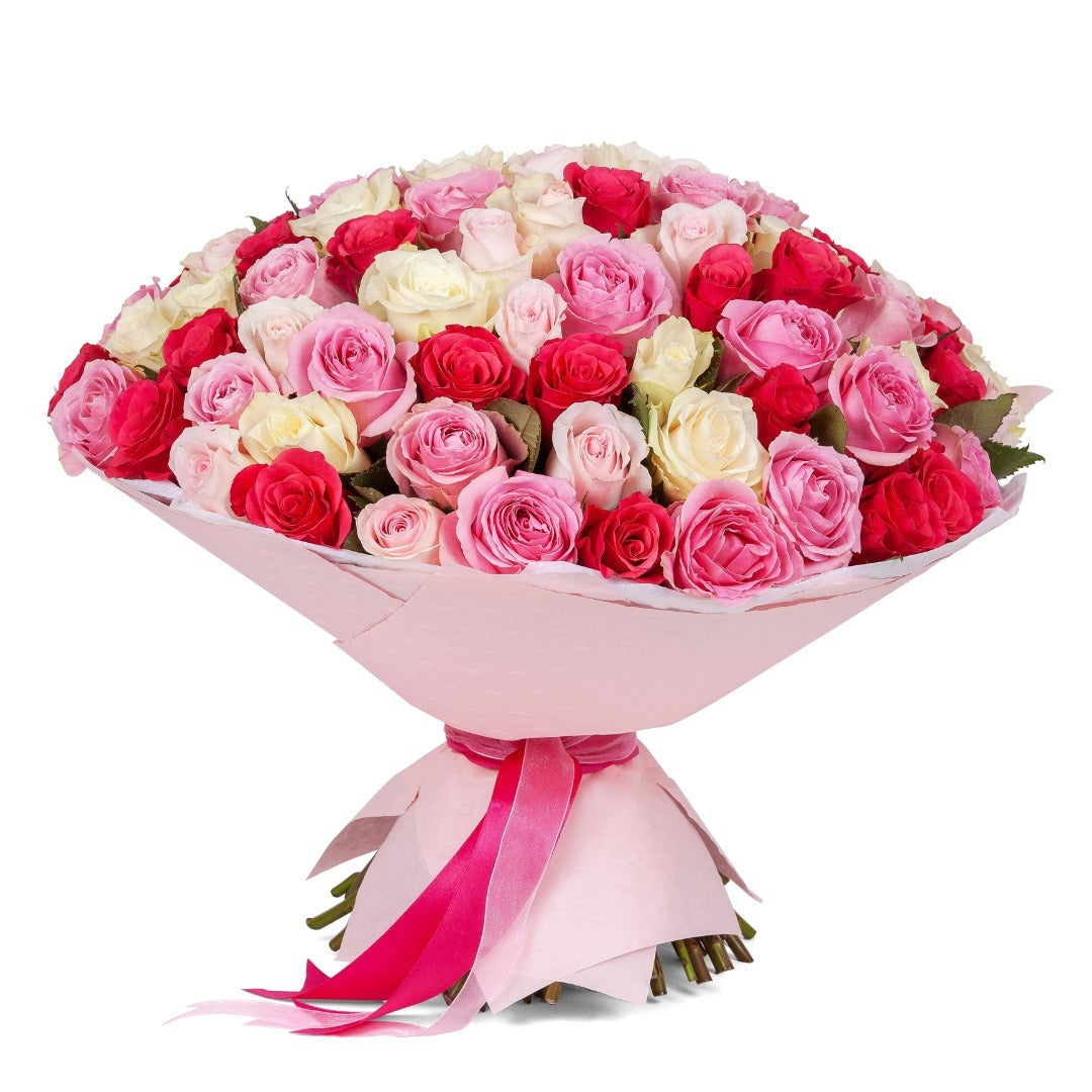 Bouquet «Cherry Blossom Bloom», 51 roses